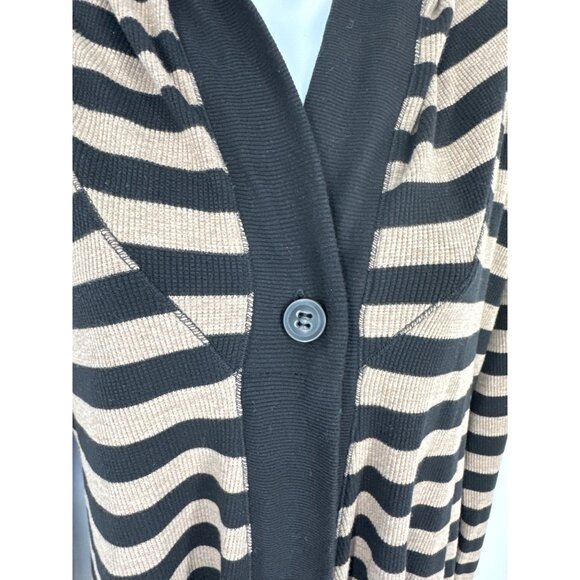 Calvin Klein Striped Hooded Button Closure Long Sleeves Cardigan Size 2X - Picture 4 of 10